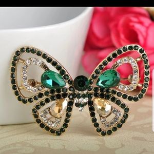 Gold plated butterfly brooch
